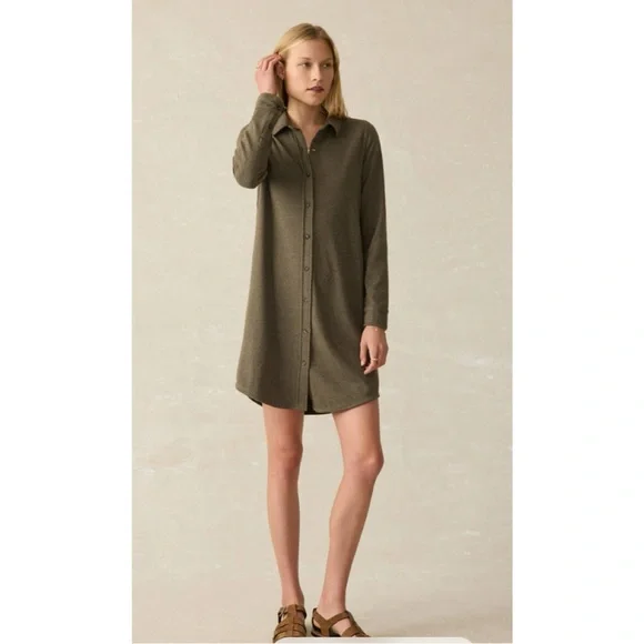 Faherty Legend Button Down Sweater Dress - S - Picture 3 of 6